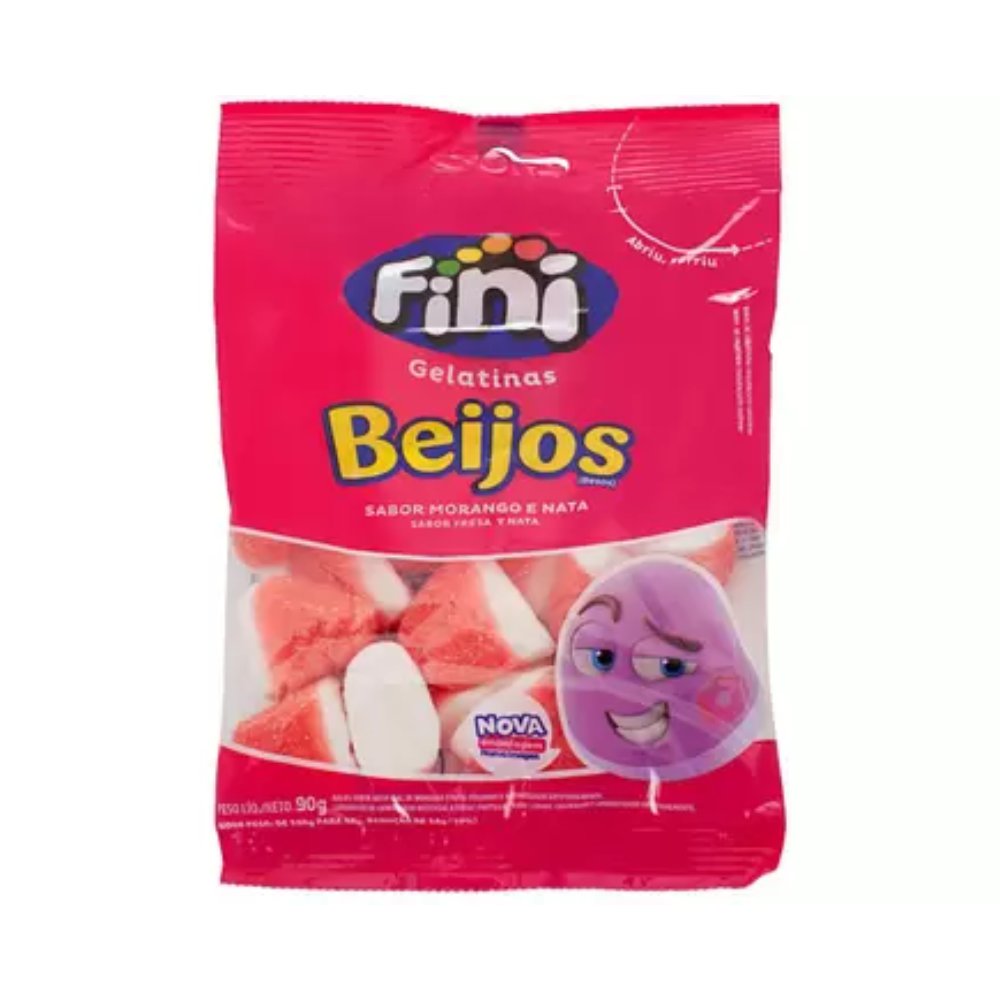 FINI BALA GELAT BEIJOS DE MORANGO 80G - FINI