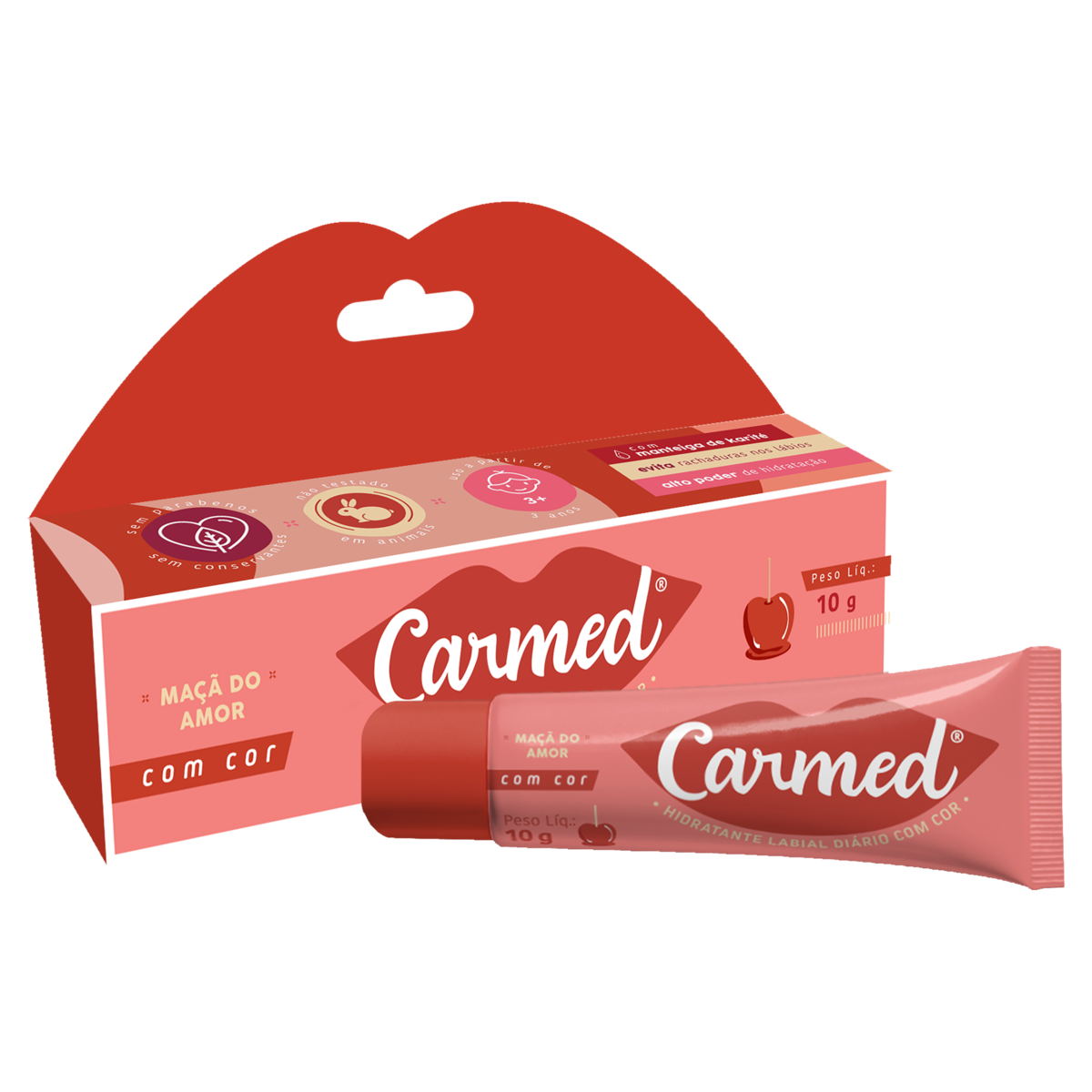 HIDRATANTE LABIAL MAÇÃ DO AMOR CARMED CAIXA 10G