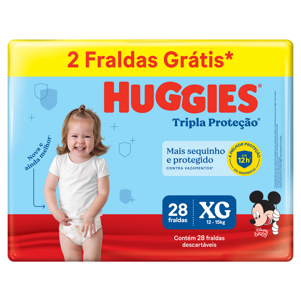 FRALDA HUGGIES RÁPIDA ABSORÇÃO XG C/28