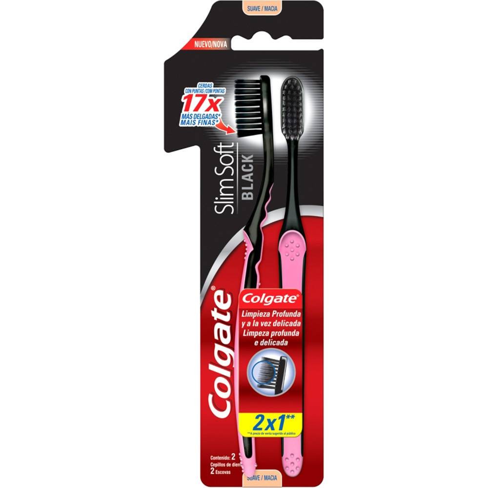 ESC DENT COLGATE SLIM SOFT BLACK MACIA 2PACK