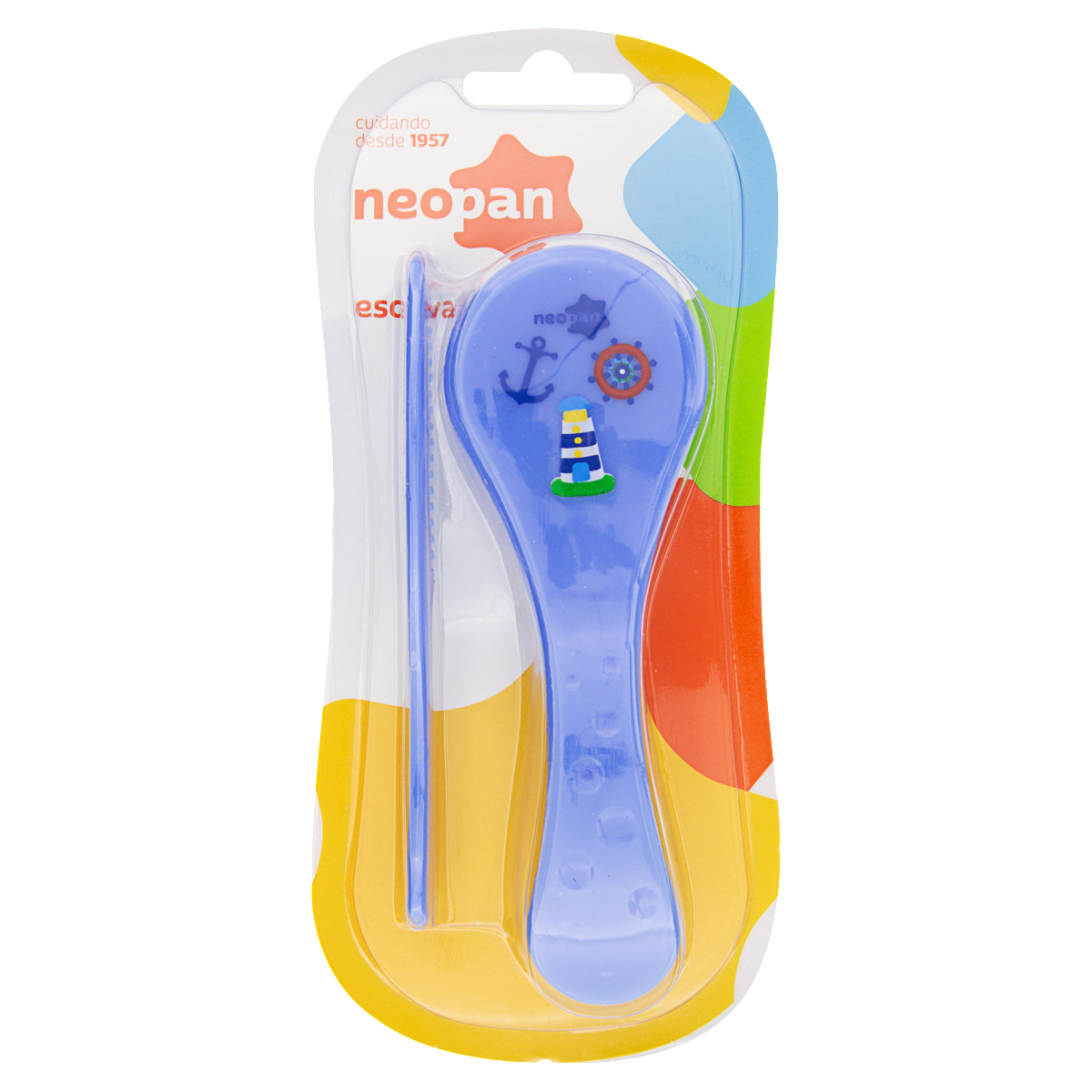 ESCOVA E PENTE PARA BEBÊ AZUL NEOPAN