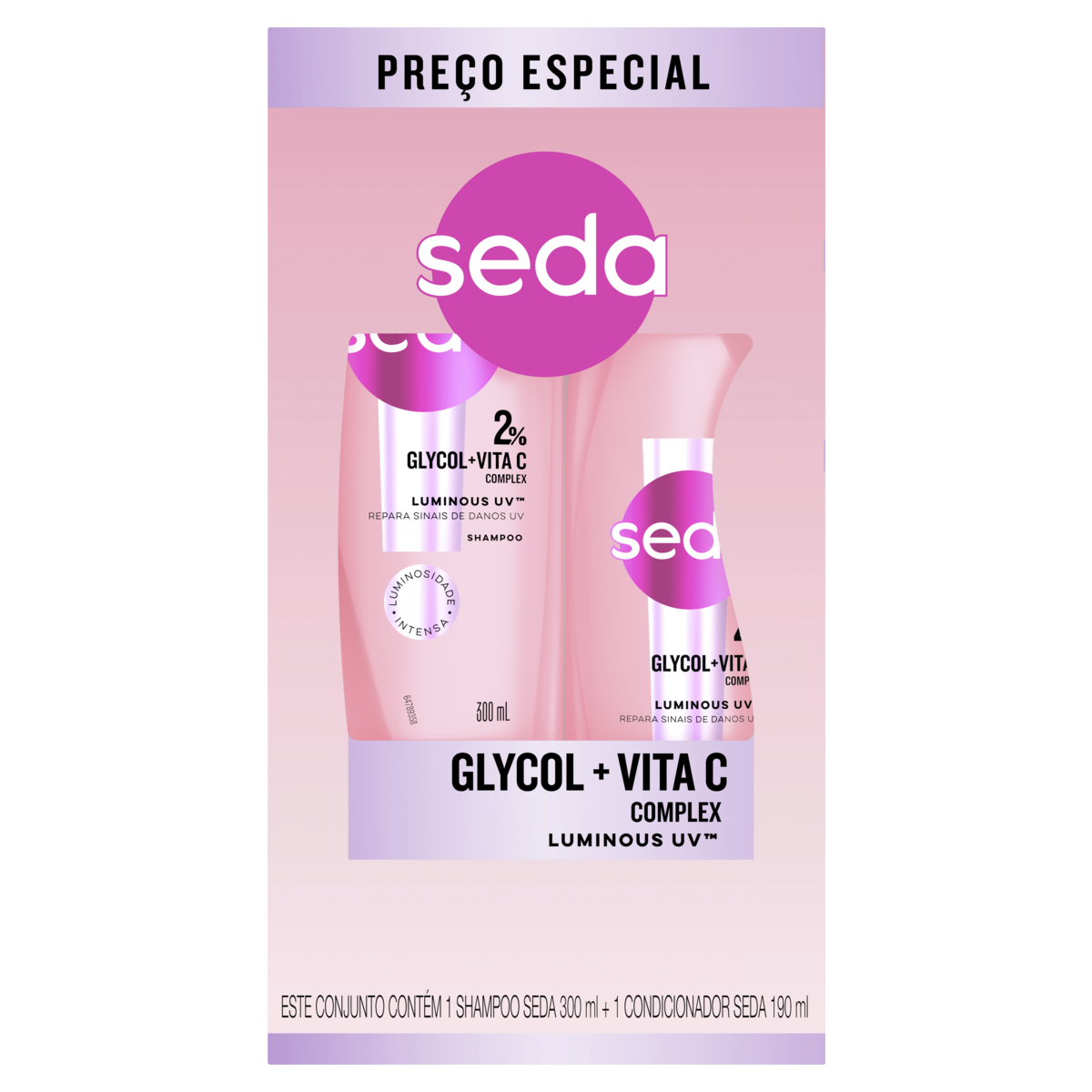 KIT SEDA SH 300ml+COND LUMINOUS UV 190ml