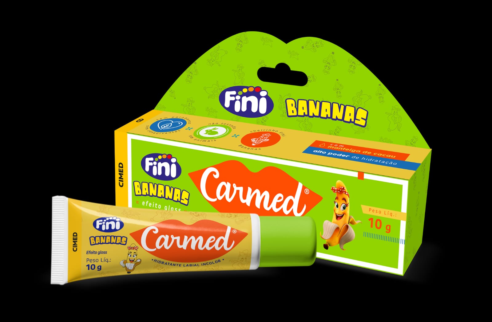 HIDRATANTE LABIAL FINI BANANAS CARMED CAIXA 10G