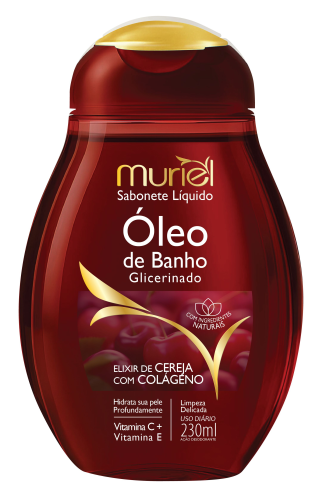 SABONETE LIQ OLEO DE BANHO MURIEL CEREJA C/ COLAGENO 230ML