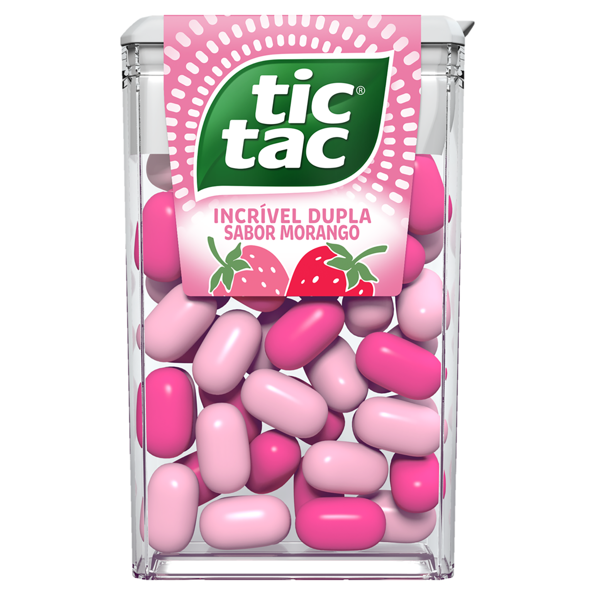 PASTILHA MORANGO TIC TAC INCRÍVEL DUPLA CAIXA 14,5G