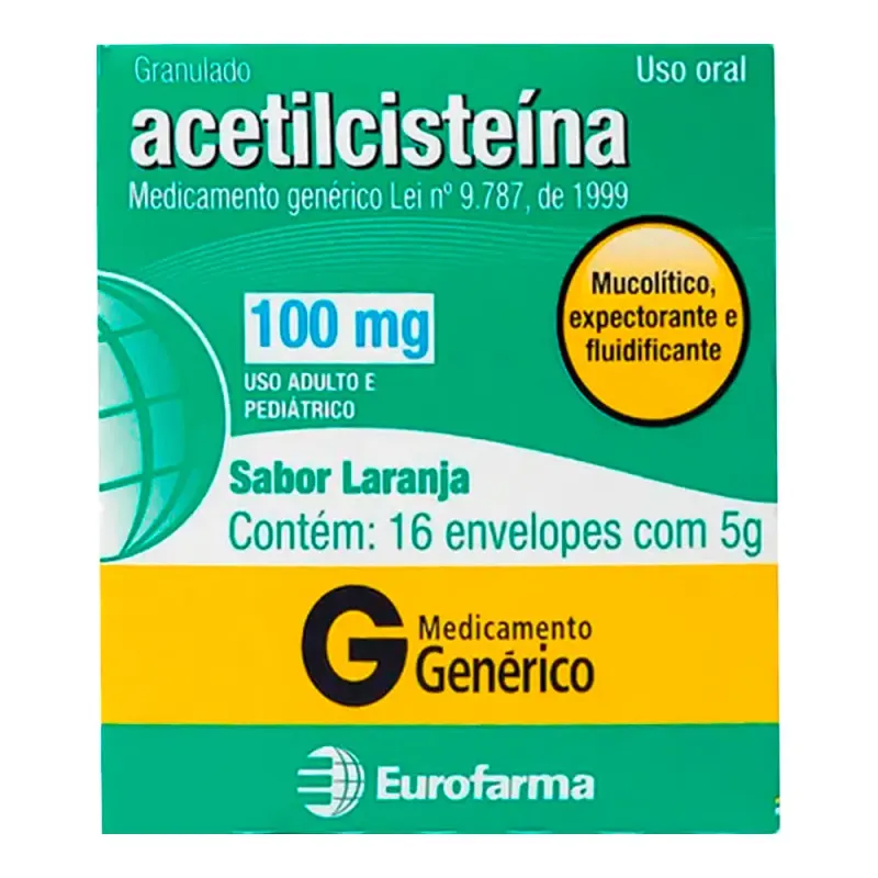 ACETILCISTEINA 600 mg/g PO GRANULADO SOLUVEL DE USO ORAL x 16 ENVELOPES 5 g