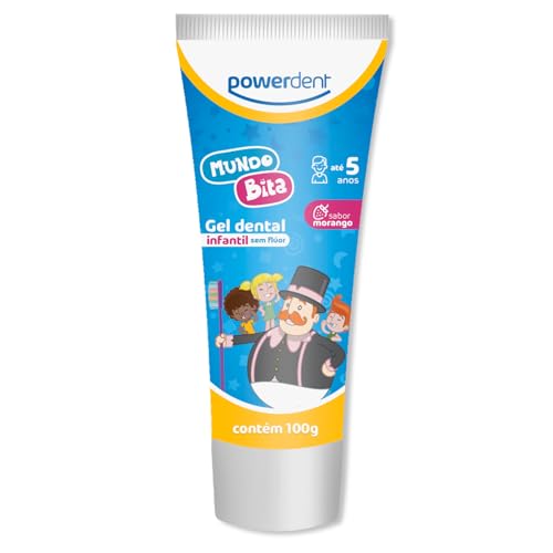 GEL DENTAL SEM FLÚOR MUNDO BITA-MORANGO