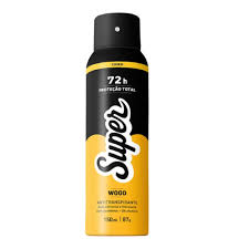 DESODORANTE ANTITRANSPIRANTE SUPER WOOD 72H SUPER MEN AEROSSOL 250ML LEVE MAIS PAGUE MENOS