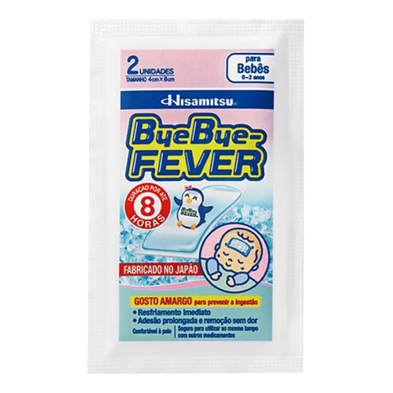 ADESIVO P/ALIVIO FEBRE BYE BYE FEVER BEBES C/2