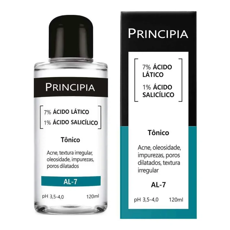 Tônico 7% Ácido Lático + 1% Ácido Salicílico Principia Skincare AL-7 com 120ml