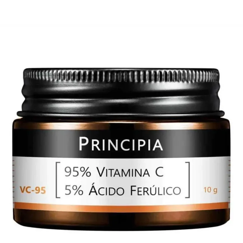Vitamina C Pura 95% + 5% Ácido Ferúlico Principia Skincare VC-95 Pó Ultrafino