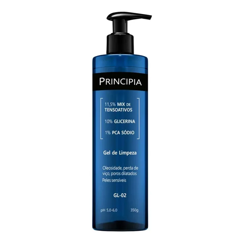 Gel de Limpeza Suave 11,5% Tensoativos + 10% Glicerina + 1% PCA Sódio Principia Skincare GL-02 com 350ml