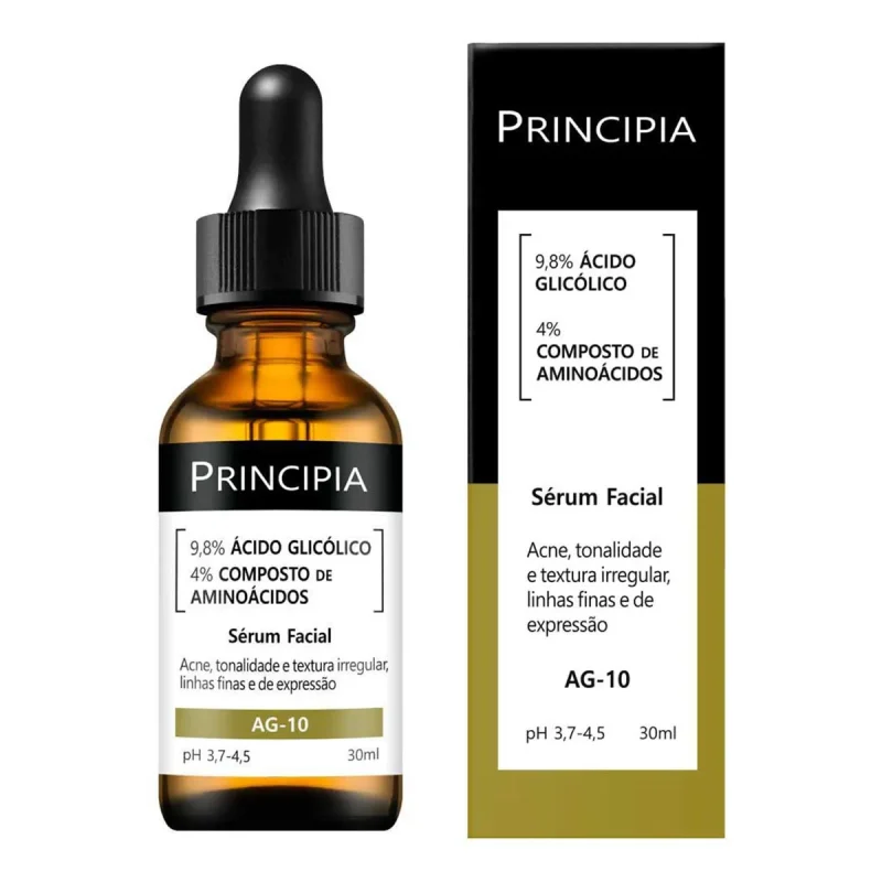 Sérum 9,8% Ácido Glicólico + Aminoácidos Principia Skincare AG-10 com 30ml
