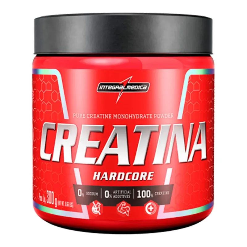 CREATINA HARDCORE ZERO AÇUCAR 300G POTE  INTEGRALMEDICA