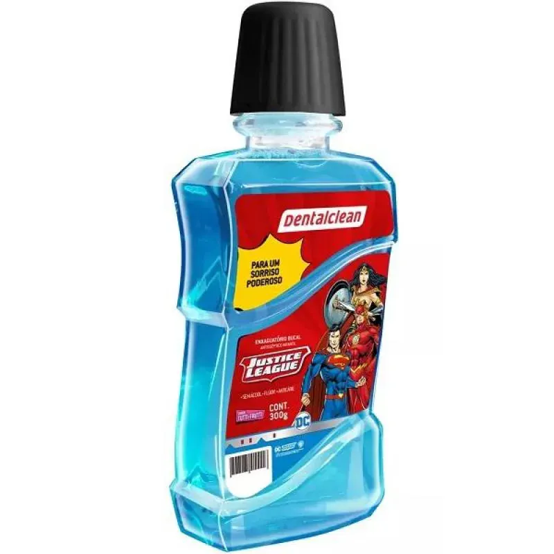 ENXAGUANTE BUCAL INFANTIL 300ML HEROIS LIGA DA JUSTICA DENTA