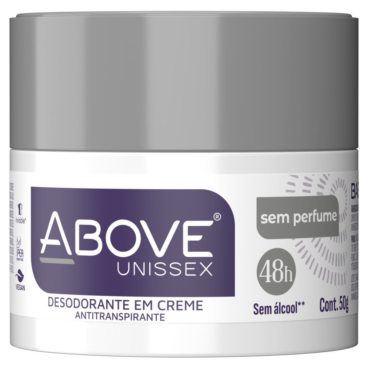 DESODORANTE CREME INVISIBLE SEM PERFUME ABOVE 50G
