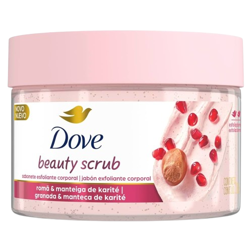 SABONETE ESFOLIANTE ROMÃ & MANTEIGA DE KARITÉ DOVE BEAUTY SCRUB POTE 280G