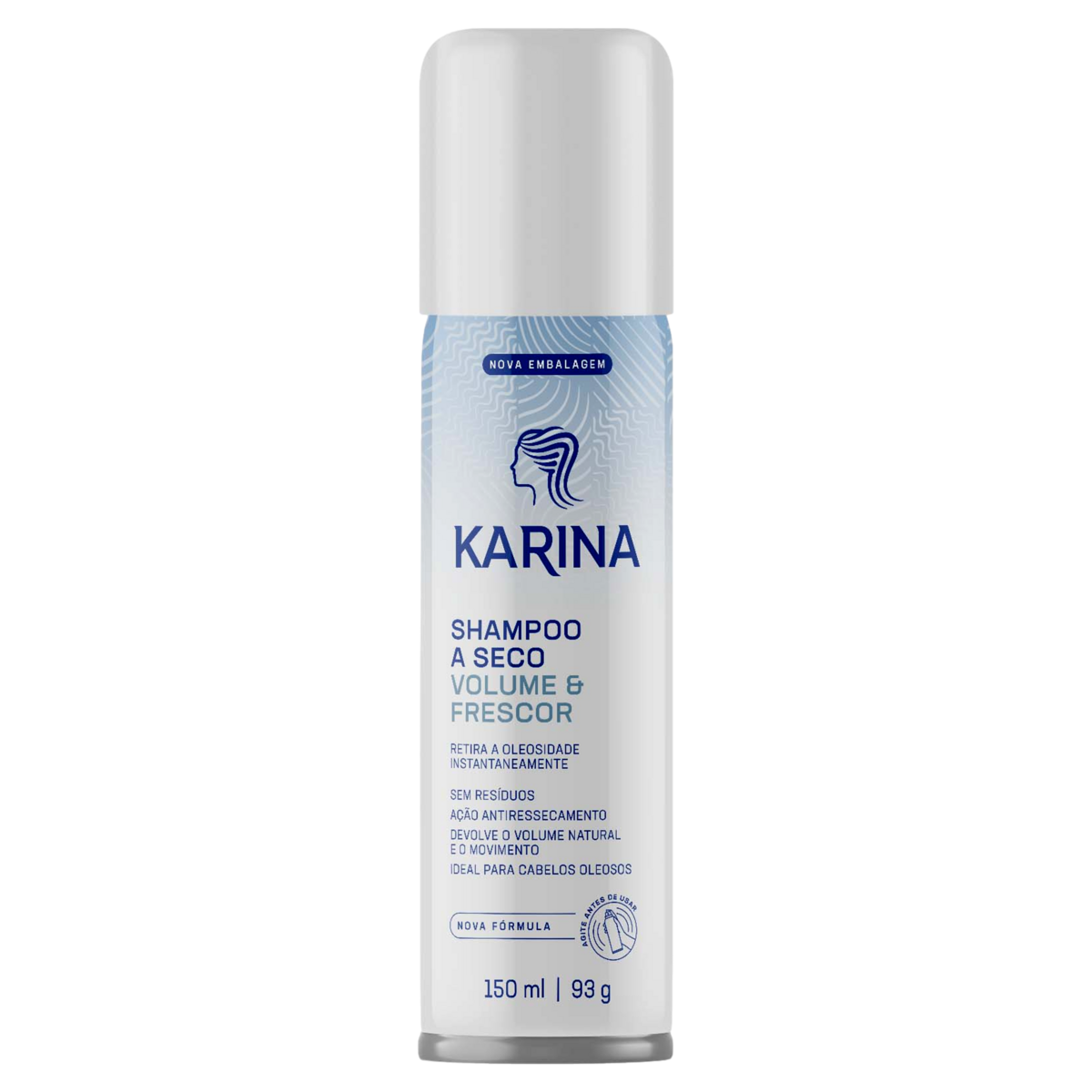 SHAMPOO A SECO KARINA VOLUME E FRESCOR 150ML