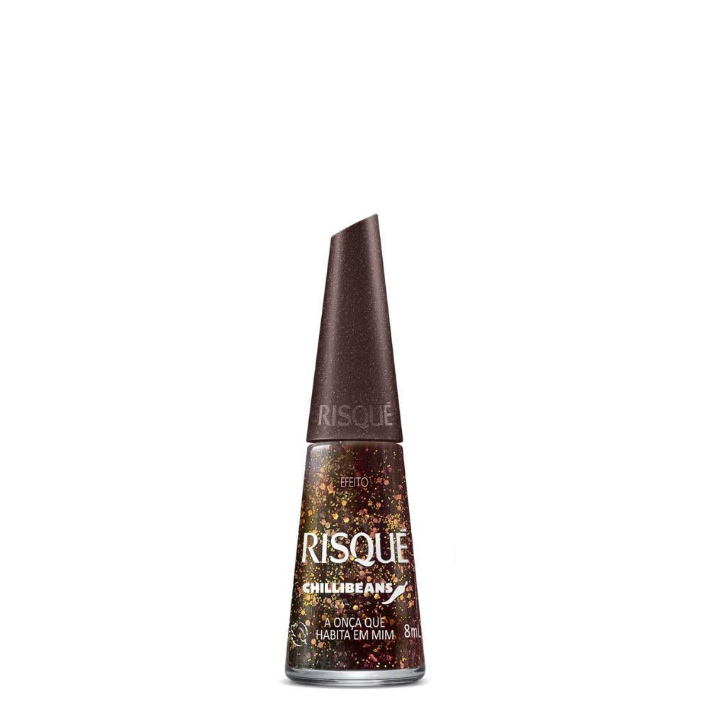 ESMALTE A ONÇA QUE HABITA EM MIM RISQUÉ CHILLI BEANS FRASCO 8ML