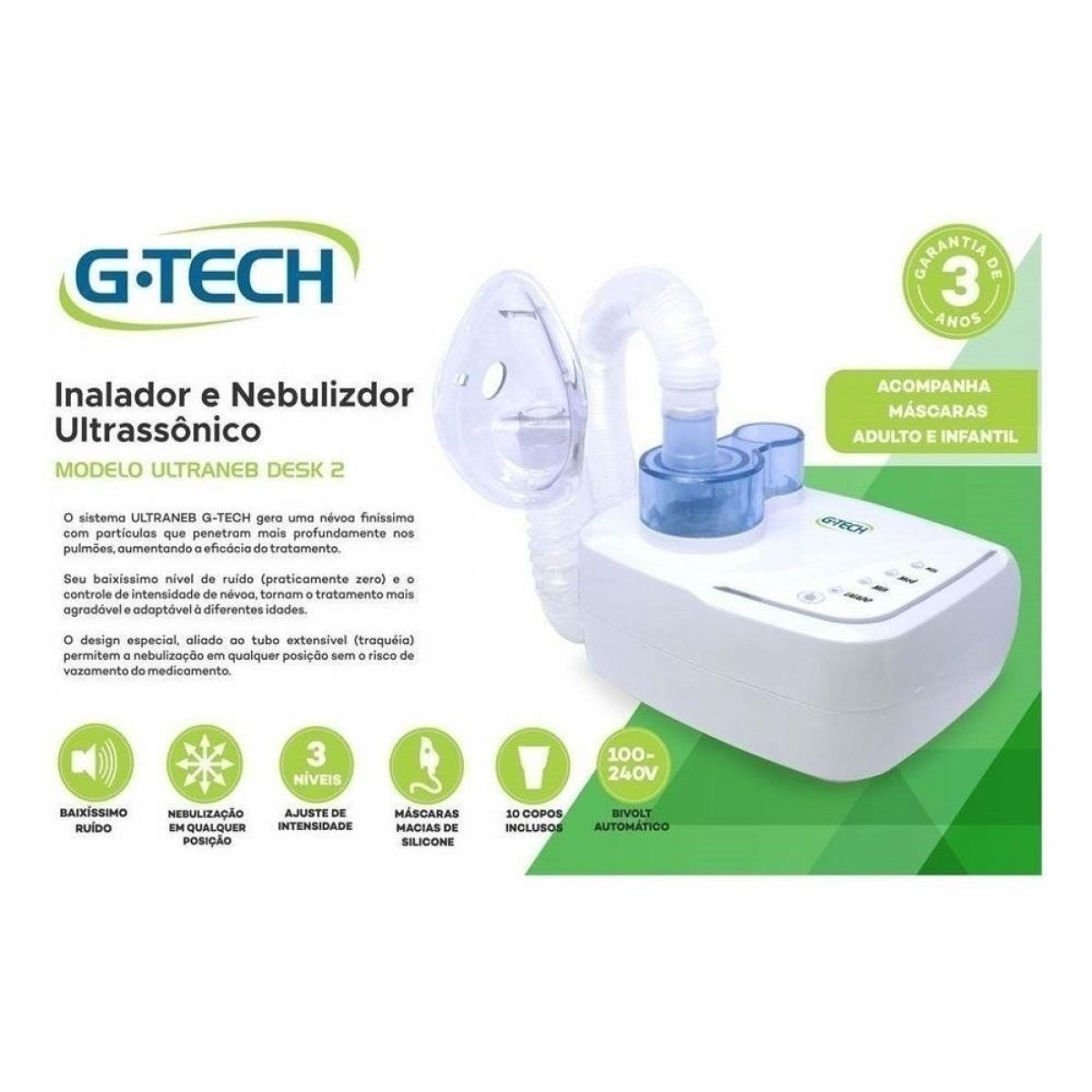 INALADOR NEBULIZAD G-TECH ULTRANEB DESK2 - G-TECH
