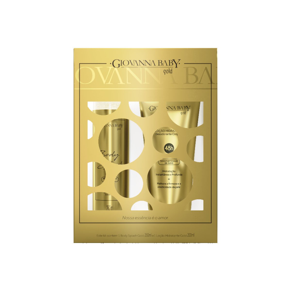 GIOV BABY KIT BODY SPLASH 260ML+LOCAO 200ML GOLD