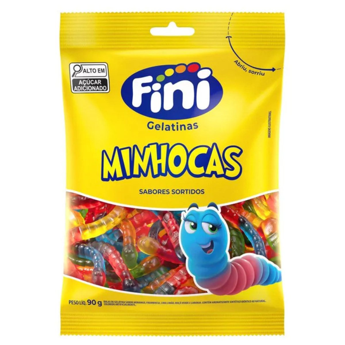 FINI BALA GELAT MINHOCAS BRILHO 80G - FINI