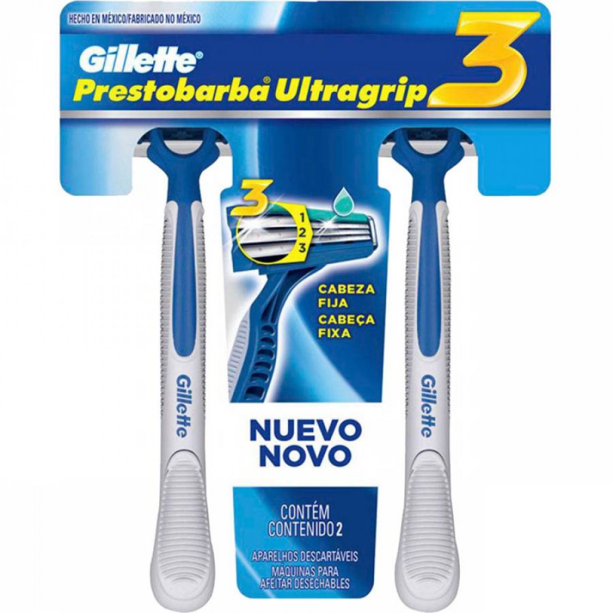 APARELHO PRESTOBARBA ULTRAGRIP3 PB C/2