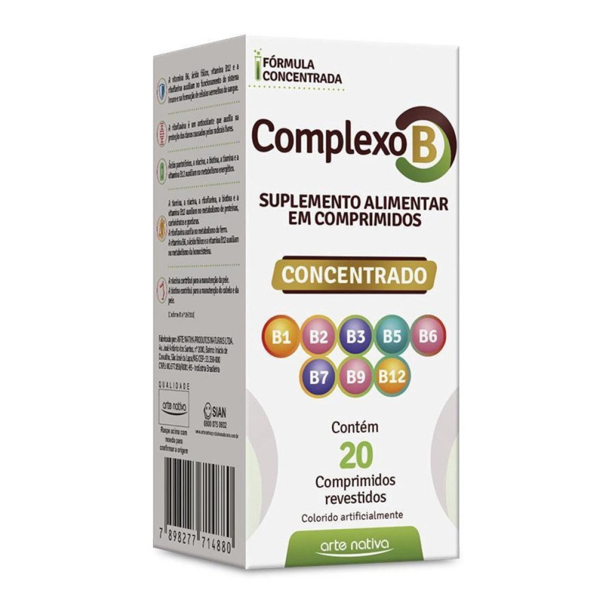 COMPLEXO B CONCENTRADO 20CPR REV ARTE NATIVA