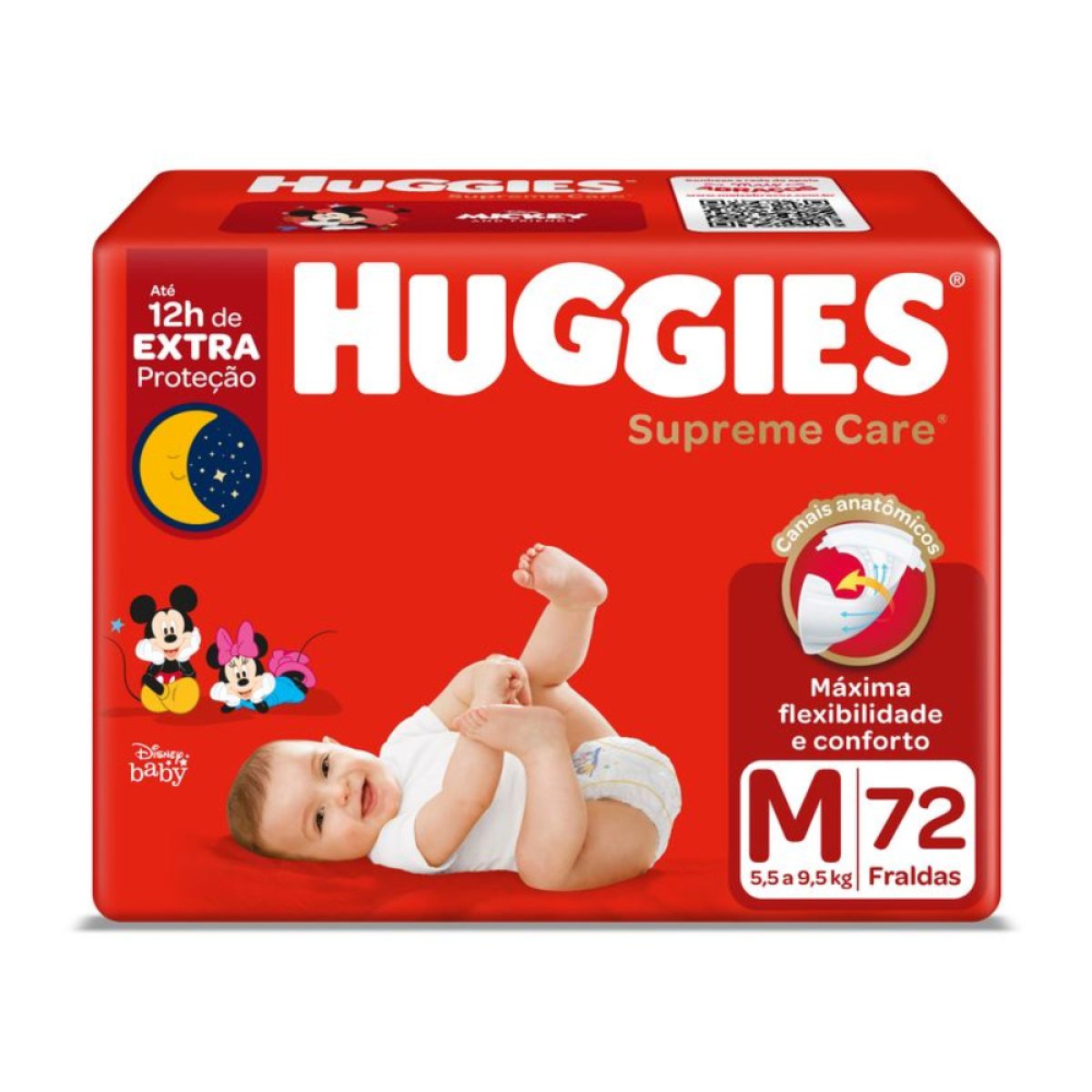 FRALDA HUGGIES MÁXIMA PROTEÇÃO ABERTA HIPER M C/72