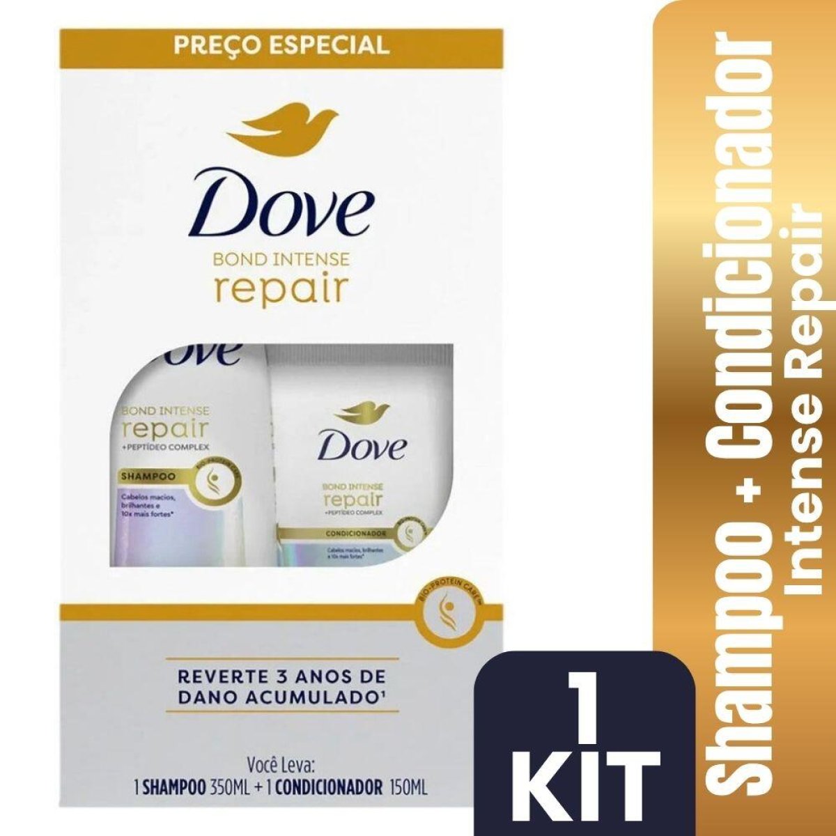 KIT DOVE SH 350ML+COND BOND INTENSE REP 150ML