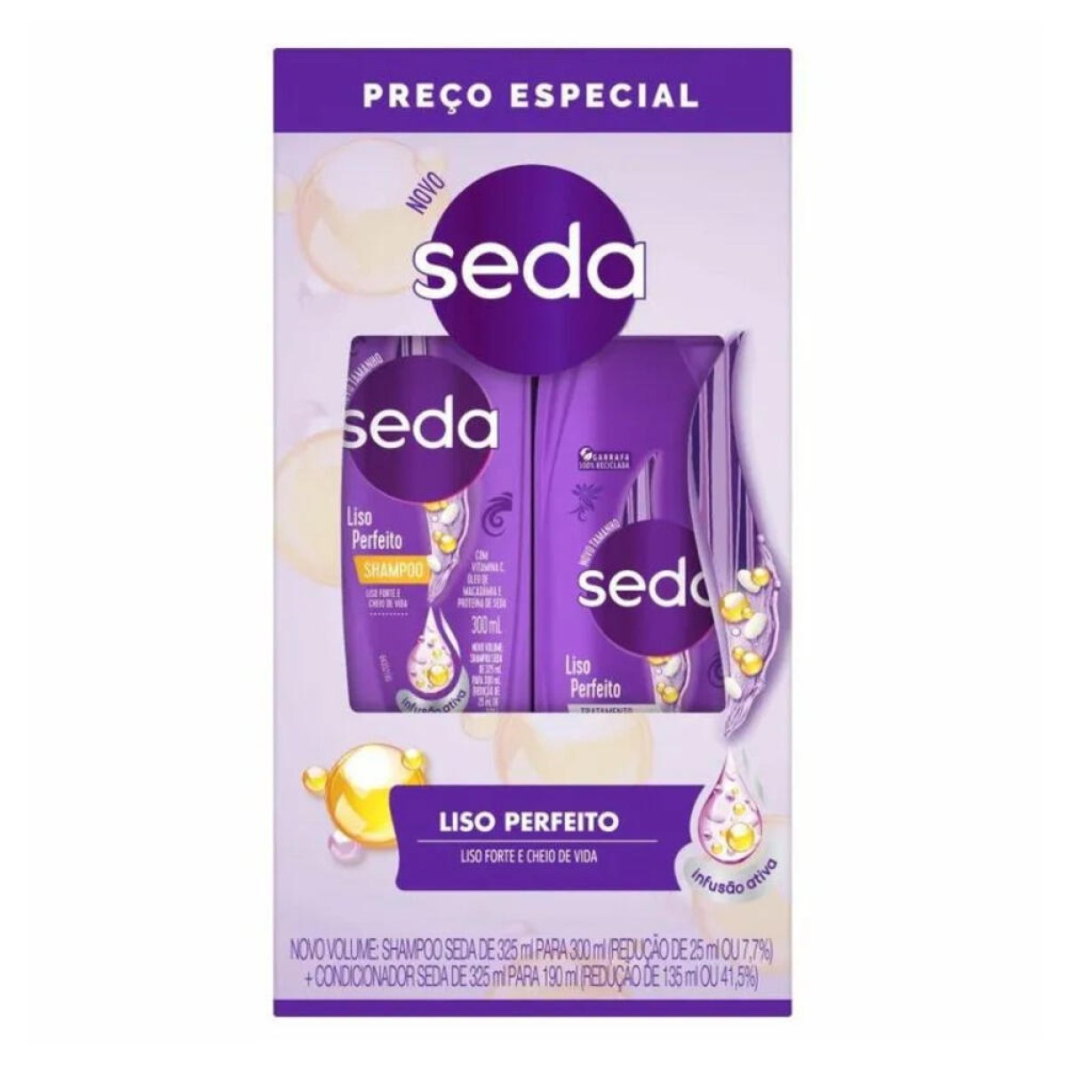 KIT SEDA SH 300ml+COND LISO PERFEITO 190ML