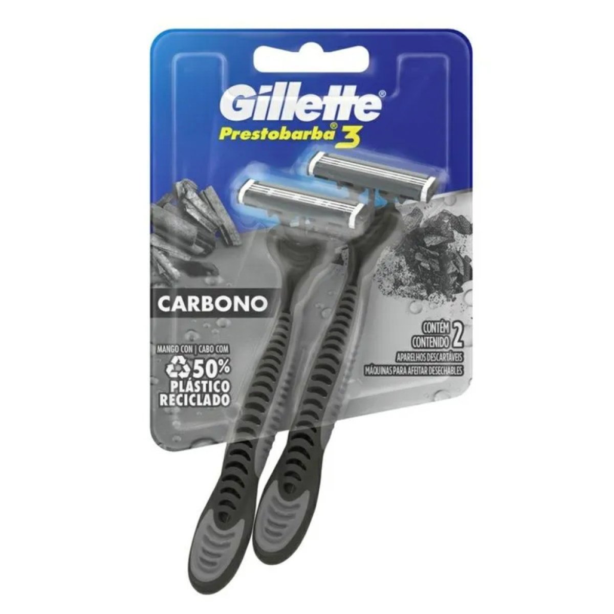 APARELHO PRESTO GILLETE PB3 CHARCOAL 2CT BLISTER