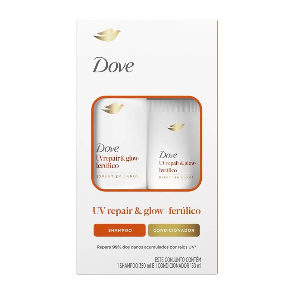 KIT DOVE SH UV REP.GLOW 350ML+COND 150ML