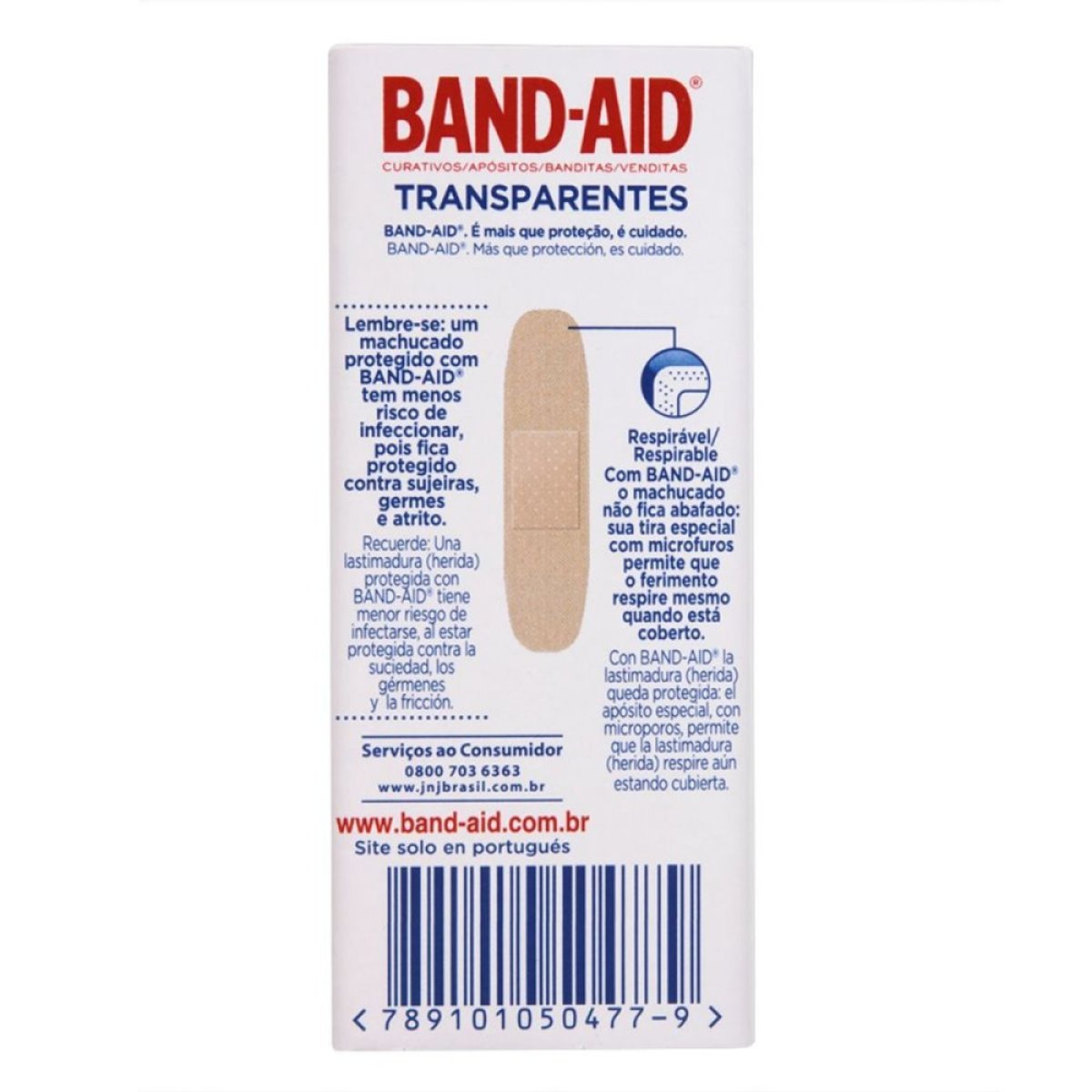 BAND-AID TRANSPARENTE C/10 UNIDADES