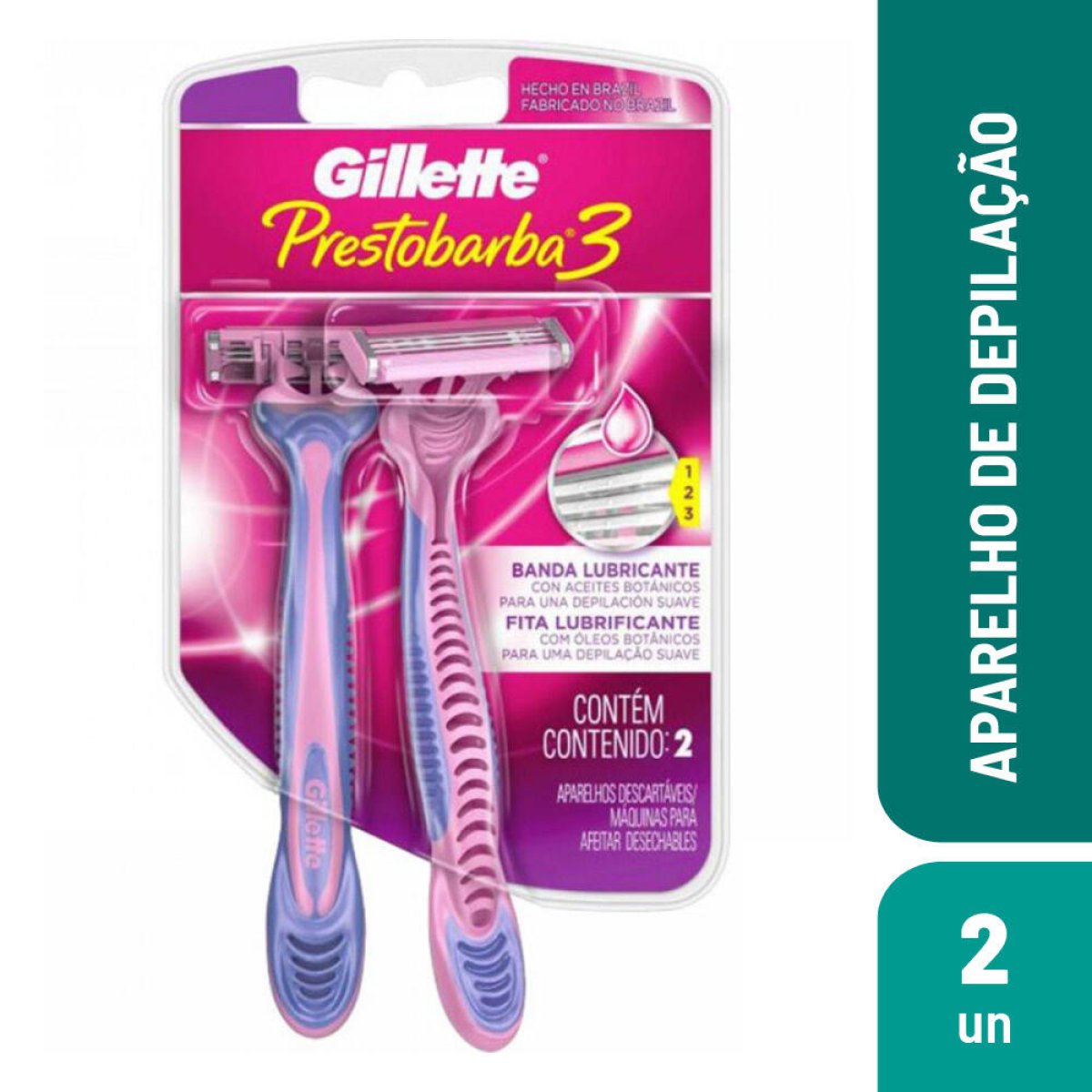 APARELHO PRESTOBARBA3 FEM C/2 P.S.