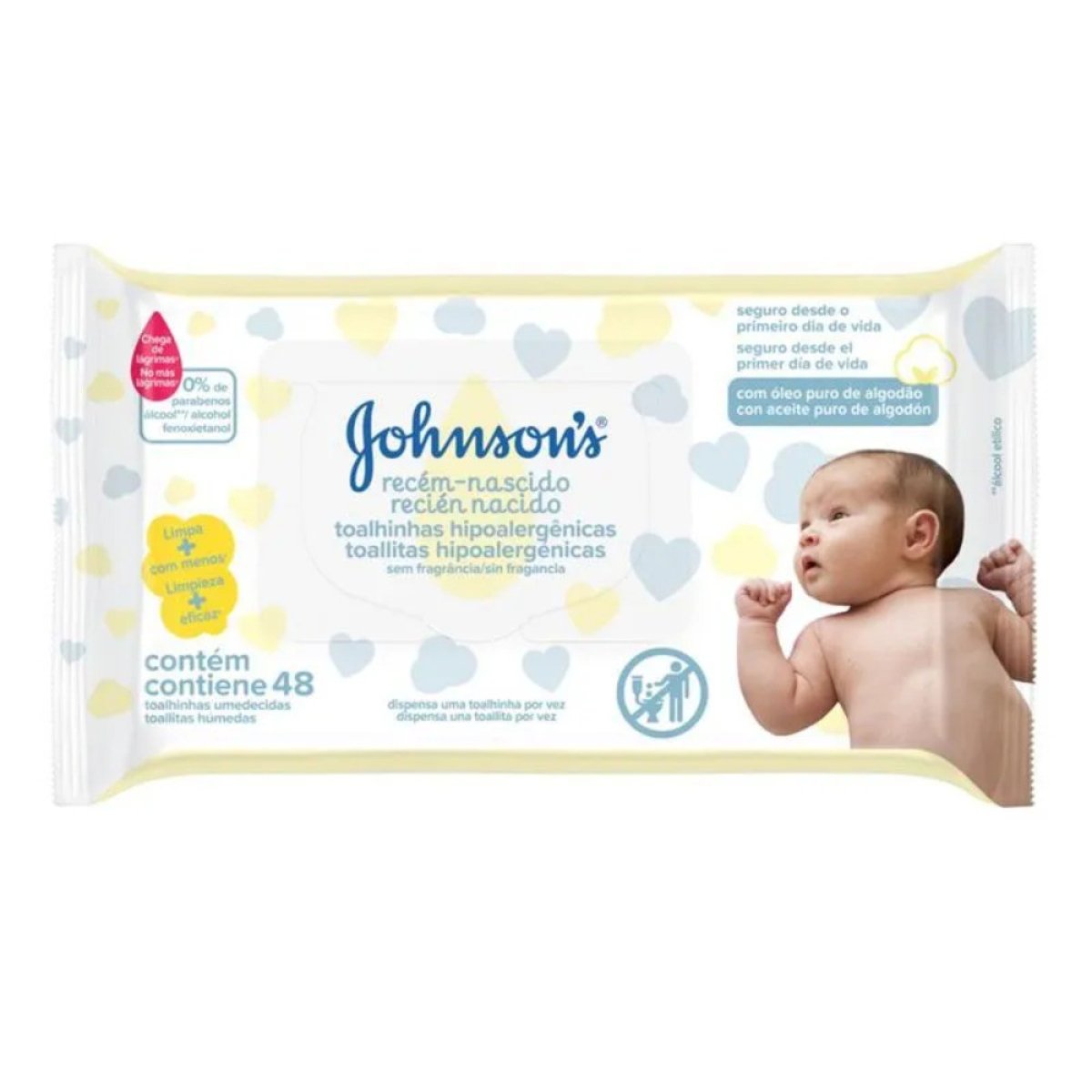 LENÇO UMEDECIDO JOHNSON'S BABY RNASCIDO C/48