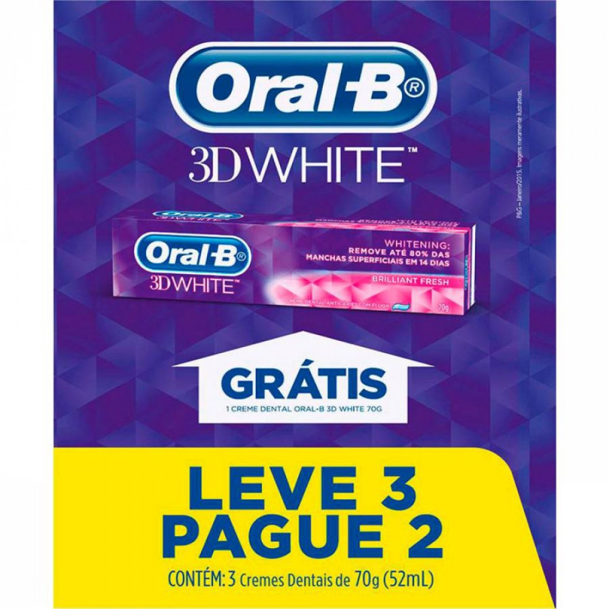 CR DENTAL 3D WHITE ORAL B LV3 PG2 70G