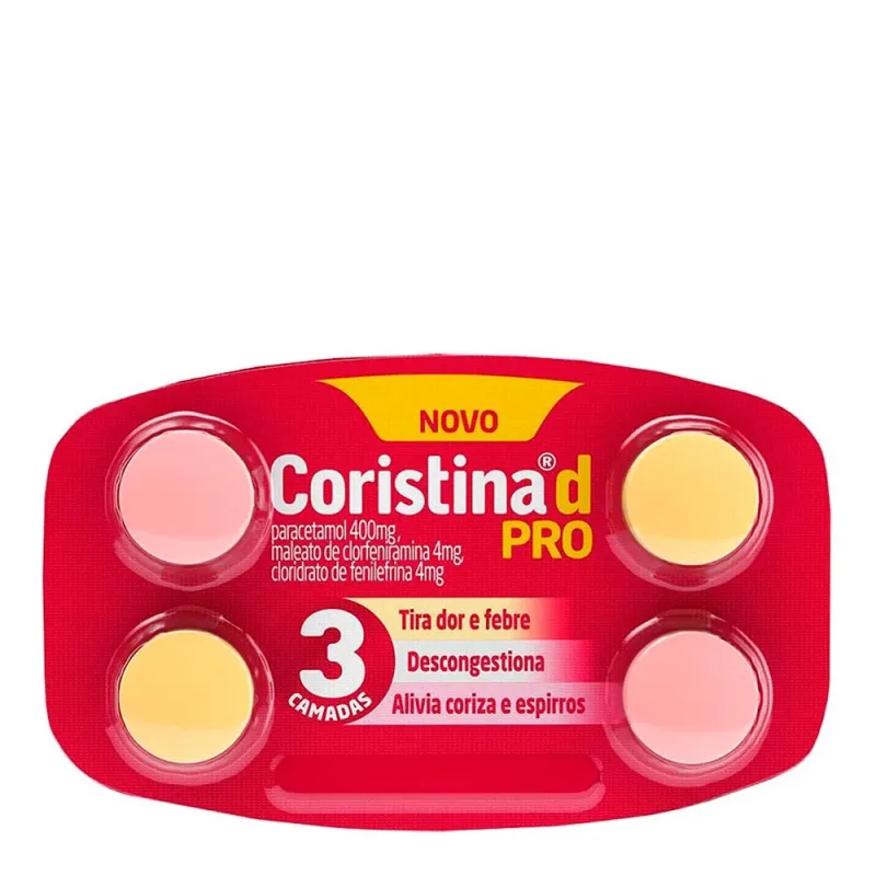 CORISTINA D PRO 400+4+4MG C/4 CPR HYPERA