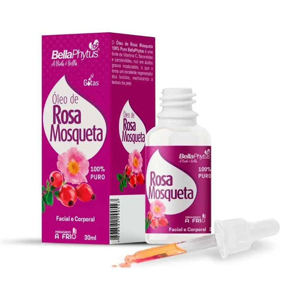 OLEO DE ROSA MOSQUETA CONTA GOTAS 30ML BELLAPHYTUS