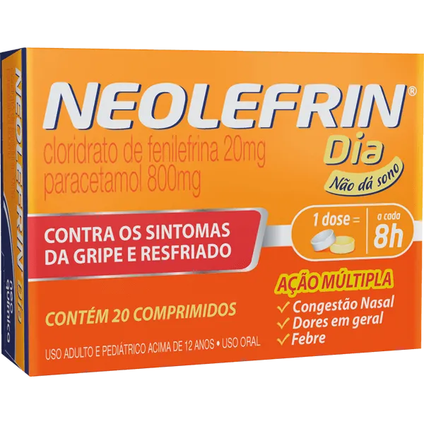 NEOLEFRIN  DIA 800 MG + 20 MG C/ 10 AMARELO + 10