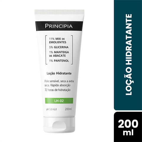 Loção Hidratante 11% Mix de Emolientes + 5% Glicerina + 1% Manteiga de Abacate + 1% Pantenol Skincare LH-02 com 200ml