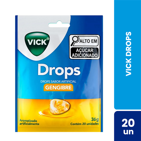 VICK PAST GENGIBRE DROPS ENVELOPE 36G C/20 UN