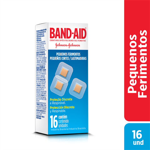 BAND-AID TRANSPARENTE PEQ FERIMENTOS C/16 UNID