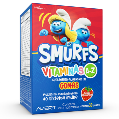 SMURFS VIT INF A-Z MORANGO C/30 GOMAS