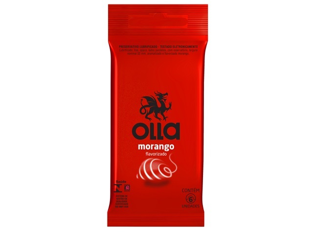 PRES.LUB.OLLA FLAVOR MORANGO C/6
