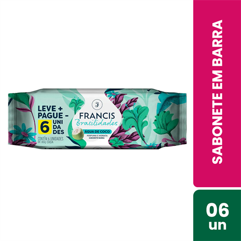 PACK SAB  FRANCIS BRASILIDADE BRA/AG COCO 6X80G