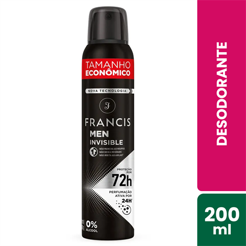 DESODORANTE AEROSOL FRANCIS MEN BRANCO 200ML