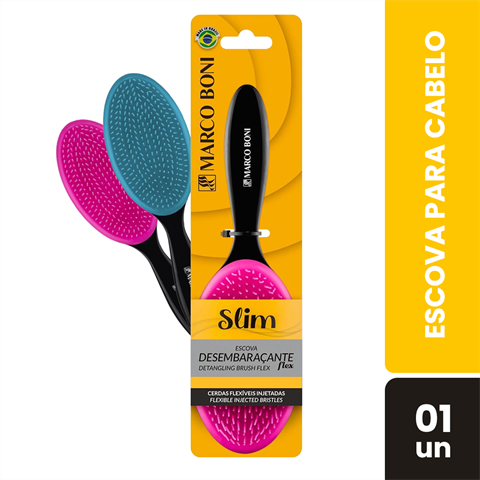 ESCOVA OVAL DESEMBARACANTE SLIM CORES DIV
