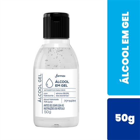 ÁLCOOL EM GEL 70% NEUTRO COSM. FARMAX 50G