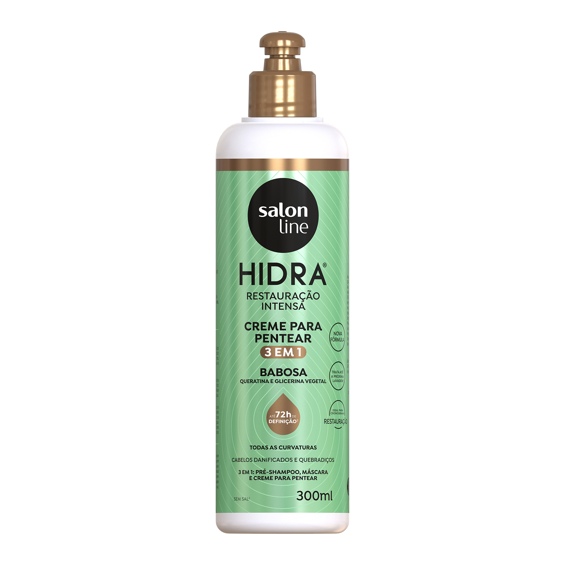 SALON LINE SOS CACHOS CR PENTEAR HIDRA 300ML 3 EM 1 BABOSA